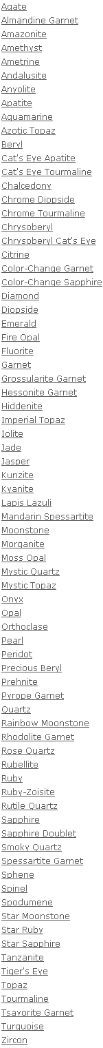 precious and semi precious gemstones